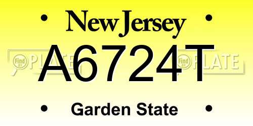 A6724T New Jersey License Plate