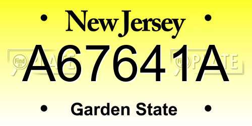 A67641A New Jersey License Plate