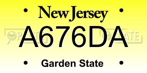 A676DA New Jersey License Plate