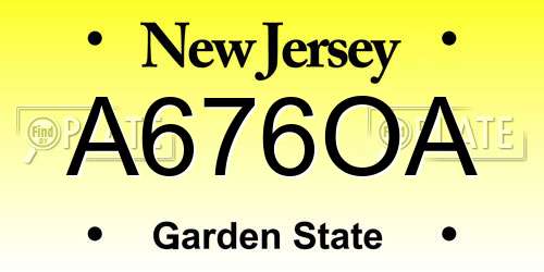 A676OA New Jersey License Plate