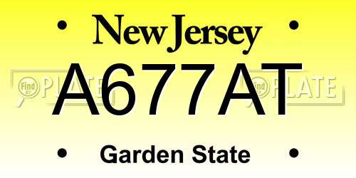 A677AT New Jersey License Plate