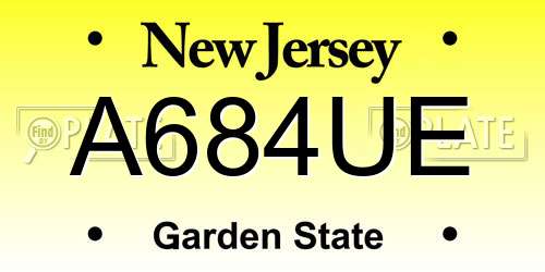 A684UE New Jersey License Plate