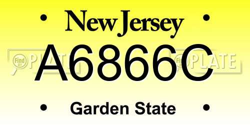 A6866C New Jersey License Plate
