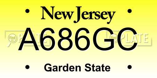 A686GC New Jersey License Plate