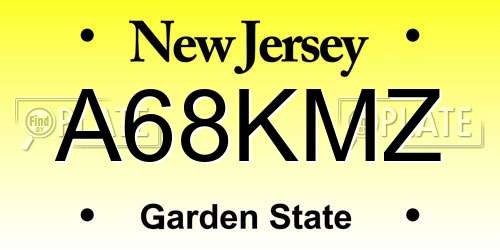 A68KMZ New Jersey License Plate