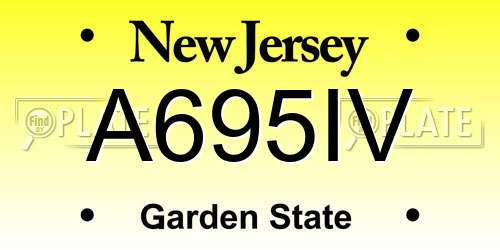A695IV New Jersey License Plate