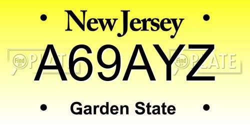 A69AYZ New Jersey License Plate