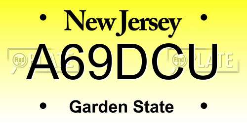 A69DCU New Jersey License Plate
