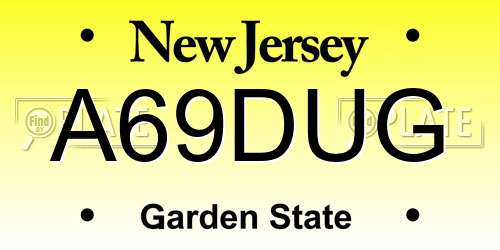A69DUG New Jersey License Plate