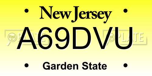 A69DVU New Jersey License Plate