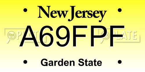 A69FPF New Jersey License Plate