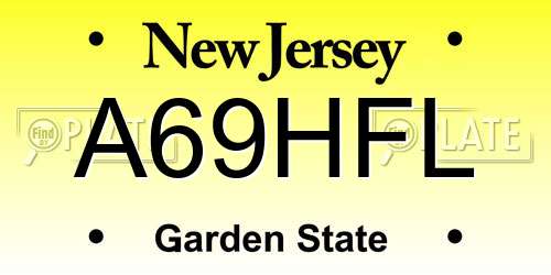 A69HFL New Jersey License Plate