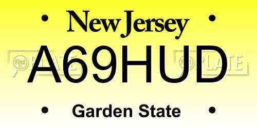 A69HUD New Jersey License Plate