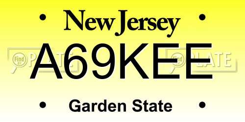 A69KEE New Jersey License Plate