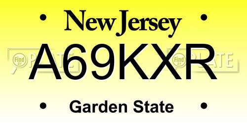 A69KXR New Jersey License Plate