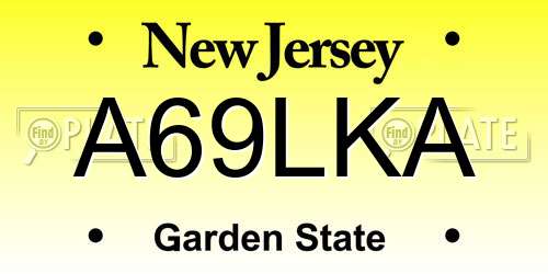 A69LKA New Jersey License Plate