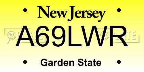 A69LWR New Jersey License Plate
