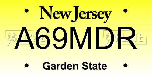 A69MDR New Jersey License Plate