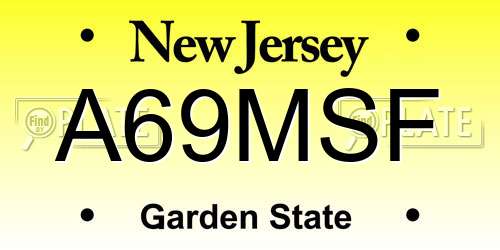 A69MSF New Jersey License Plate