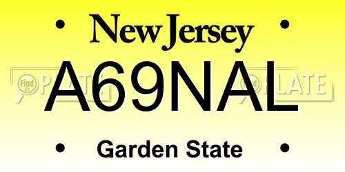 A69NAL New Jersey License Plate