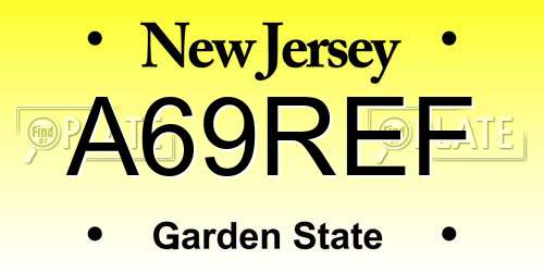 A69REF New Jersey License Plate