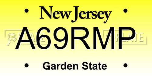 A69RMP New Jersey License Plate