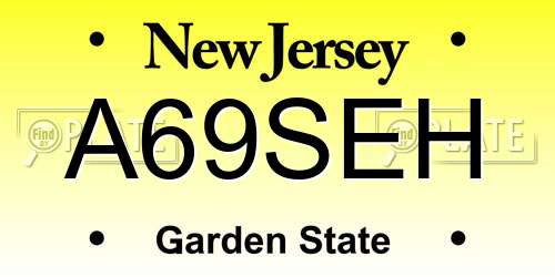 A69SEH New Jersey License Plate