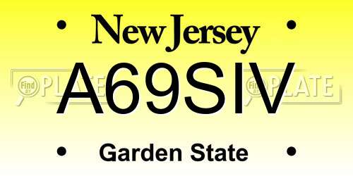 A69SIV New Jersey License Plate