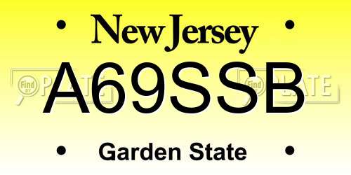 A69SSB New Jersey License Plate