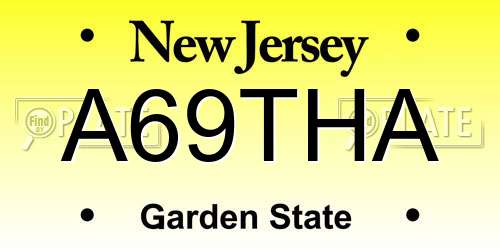 A69THA New Jersey License Plate
