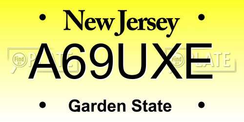 A69UXE New Jersey License Plate