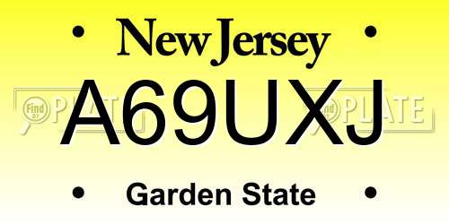 A69UXJ New Jersey License Plate