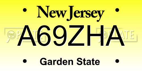 A69ZHA New Jersey License Plate