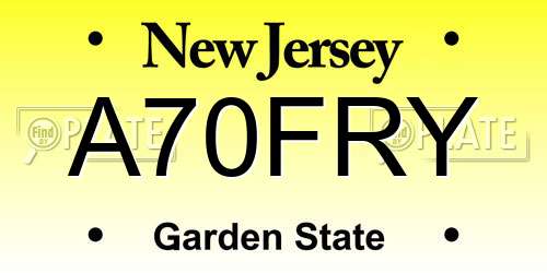 A70FRY New Jersey License Plate