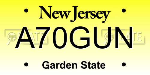 A70GUN New Jersey License Plate