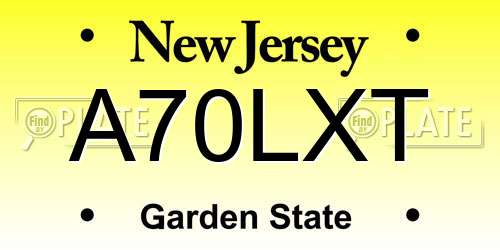 A70LXT New Jersey License Plate