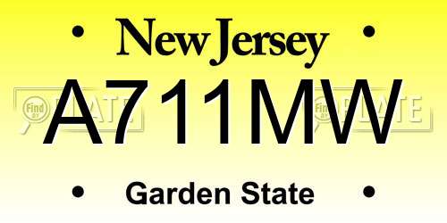 A711MW New Jersey License Plate
