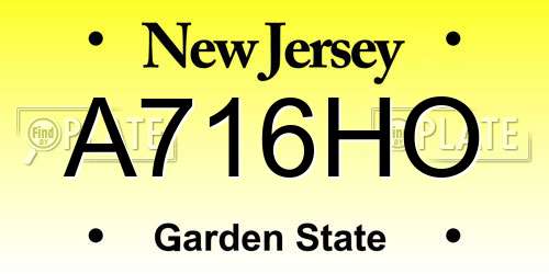 A716HO New Jersey License Plate