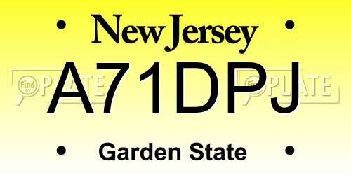 A71DPJ New Jersey License Plate