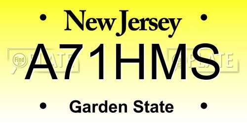 A71HMS New Jersey License Plate