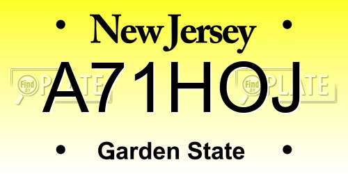 A71HOJ New Jersey License Plate