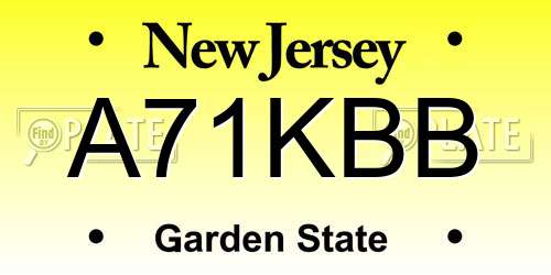 A71KBB New Jersey License Plate