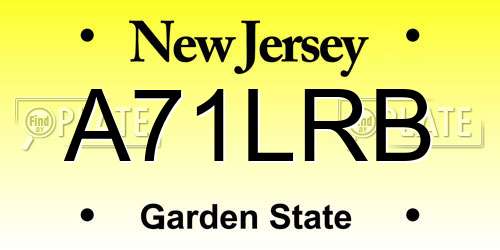 A71LRB New Jersey License Plate