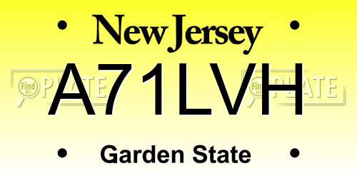 A71LVH New Jersey License Plate
