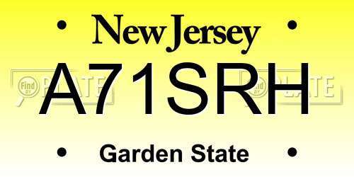 A71SRH New Jersey License Plate