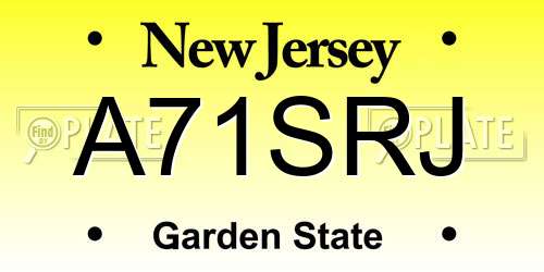A71SRJ New Jersey License Plate