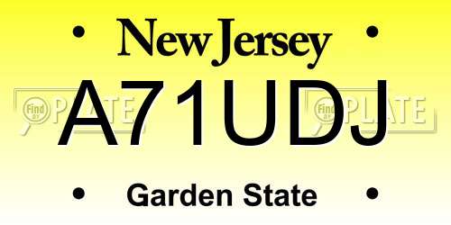 A71UDJ New Jersey License Plate