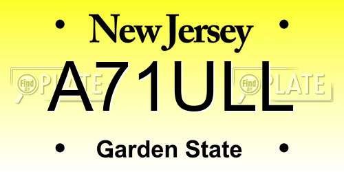 A71ULL New Jersey License Plate