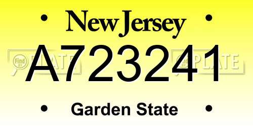A723241 New Jersey License Plate