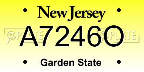 A7246O New Jersey License Plate